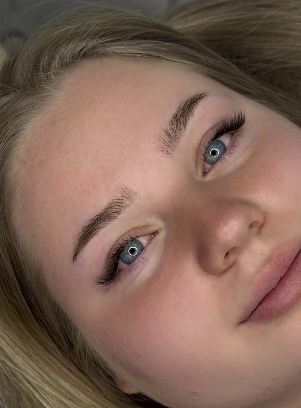 Lash extensions close-up